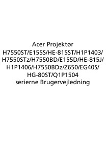 Brugsanvisning Acer H7550BD Projektor