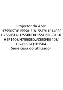 Manual Acer H7550ST Projetor