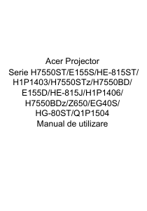 Manual Acer H7550ST Proiector
