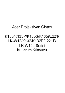 Kullanım kılavuzu Acer K132 Projektör