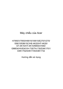 Hướng dẫn sử dụng Acer M550 Máy chiếu