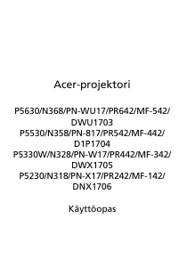 Käyttöohje Acer P5330W Projektori