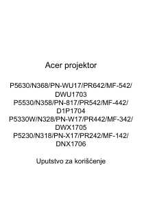 Priručnik Acer P5330W Projektor