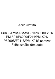 Használati útmutató Acer P6200 Vetítő