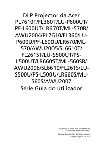 Manual Acer PL7610T Projetor