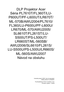 Návod Acer PL7610T Projektor