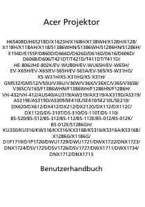 Bedienungsanleitung Acer S1286H Projektor
