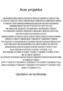 Priručnik Acer S1286H Projektor