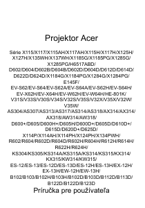 Návod Acer X115 Projektor