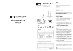 Handleiding GP 1C02A PowerBank Mobiele oplader