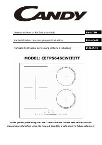 Mode d’emploi Candy CETPS64SCWIFITT Table de cuisson