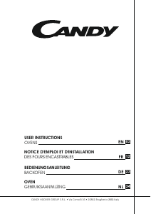 Manual Candy FCT600X/E DE Oven