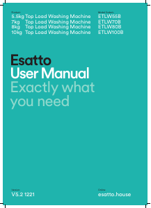 Manual Esatto ETLW100B Washing Machine