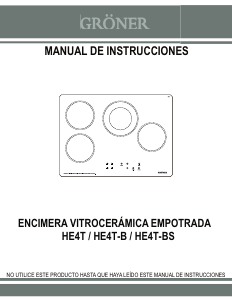 Manual de uso Gröner HE4T Placa