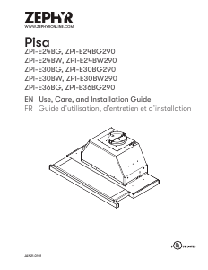 Handleiding Zephyr ZPI-E30BG Pisa Afzuigkap