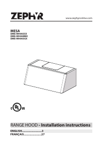 Manual Zephyr DME-M90ASSX Mesa Cooker Hood
