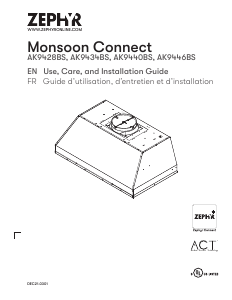 Manual Zephyr AK9440BS Monsoon Connect Cooker Hood