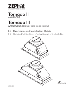 Handleiding Zephyr AK8200BS Tornado II Afzuigkap