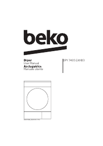 Bruksanvisning BEKO DPY 7405 GXHB3 Torktumlare