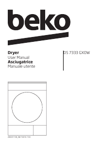 Bruksanvisning BEKO DS 7333GX0W Torktumlare