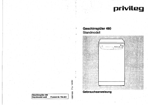 Bedienungsanleitung Privileg 480 Geschirrspüler