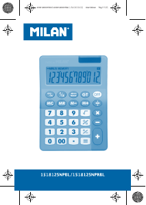说明书 Milan 151812SNPBL 计算器