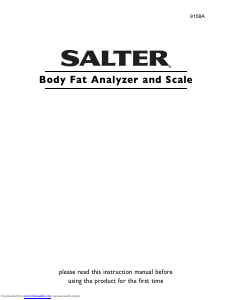 Handleiding Salter 9108A Weegschaal