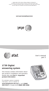 Handleiding ATT 1739 Digital Antwoordapparaat