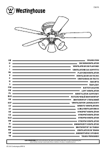 Посібник Westinghouse 7207340 Стельовий вентилятор
