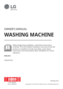 Manual LG F2WV3S7S3E Washing Machine