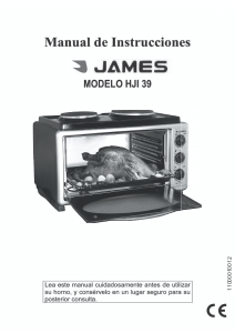 Manual de uso James HJI 39 Horno