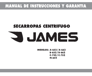 Manual de uso James N-652 Secadora