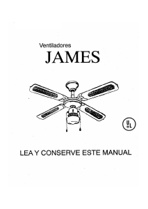 Manual de uso James VT 2 F42 4P 1L AB Ventilador de techo