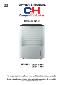 Руководство Cooper & Hunter CH-D008WD5 Воздухоосушитель