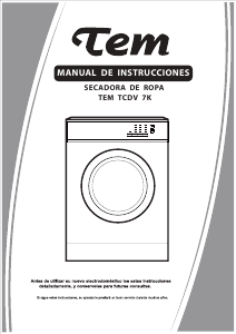 Manual de uso Tem TCDV 7K Secadora
