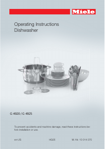 Manual Miele G 4925 U Futura Dishwasher