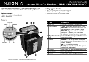 Bruksanvisning Insignia NS-PS10MC Dokumentförstörare