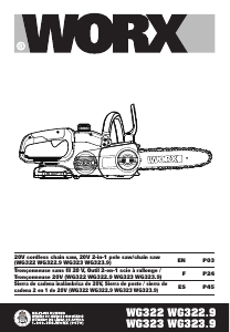 Manual de uso Worx WG322 Sierra de cadena