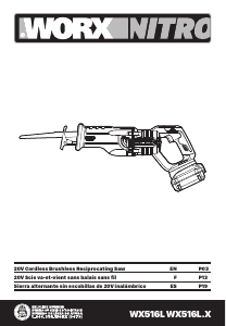 Manual Worx WX516L.9 Reciprocating Saw