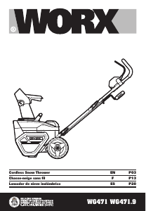 Manual Worx WG471 Snow Blower