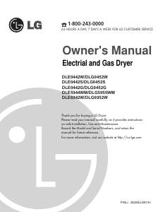 Manual de uso LG DLE0442S Secadora