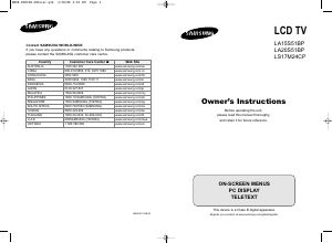 Manual Samsung LA15S51BP LCD Television