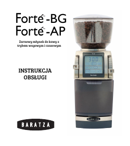 Instrukcja Baratza Forte-AP Młynek do kawy
