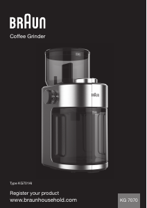 Manual Braun KG 7070 Râșniță de cafea
