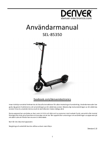 Bruksanvisning Denver SEL-85350 MK2 Elsparkcykel