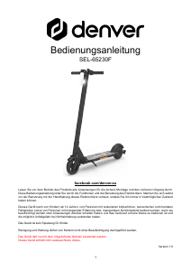 Bedienungsanleitung Denver SEL-65230F Elektroroller