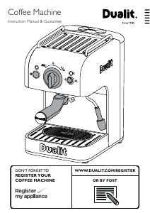 Manual Dualit DL999 Espresso Machine