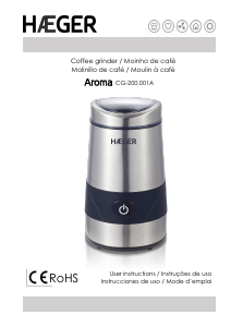 Manual Haeger CG-200.001A Aroma Coffee Grinder