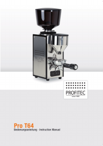 Bedienungsanleitung Profitec Pro T64 Kaffeemühle