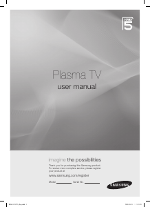 Manual Samsung PS50B550T2M Plasma Television